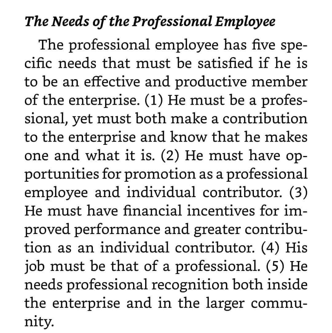 From: The Practice of Management, Peter Drucker (1954)